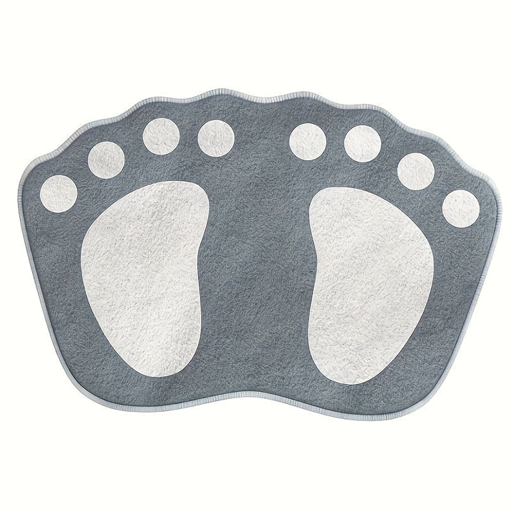 1 unidad de alfombra de baño de microfibra con huella de pata linda, alfombra antideslizante absorbente de 1,8m para baño, inodoro, ducha, cocina - Alfombra de decoración para el hogar, poliéster, lavable en máquina