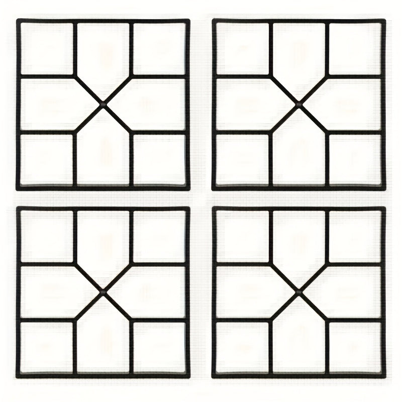 4 piezas de moldes de plástico reutilizables para senderos de hormigón de diseño geométrico, moldes de arcilla para hacer senderos de jardín, moldes de hormigón fáciles de usar para proyectos de hogar y jardín, accesorios de jardín modernos, moldes de pi