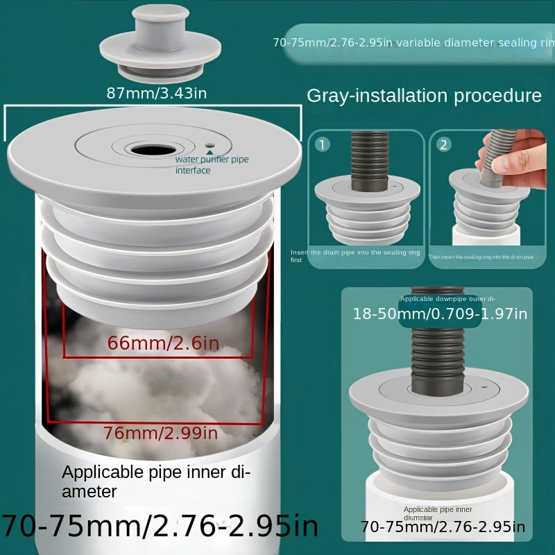 1 unidad, tapón de drenaje, anillo de sellado para tubo de desagüe de cocina, ducha, lavadora, desagüe de piso, sellador, para sello de manguera de desagüe de lavadora, suministros de limpieza, accesorios para el hogar
