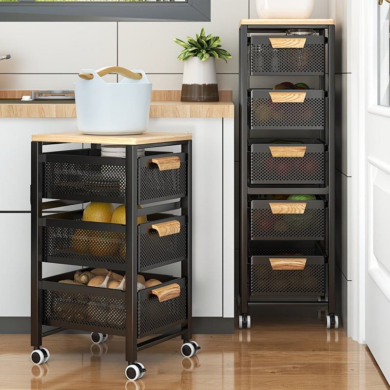 1pieza Estante de almacenamiento de varias capas, 3-4 capas ahorradoras de espacio, metal, estante deslizante, montaje en el suelo, no requiere electricidad, para dormitorio, cocina, camping al aire libre, hogar y camping todo el año, estantes de almacen