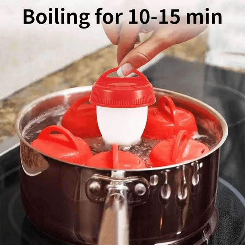 12/6 unidades de cocineros de huevo de silicona, resistente al calor hasta 248°F, diseño fácil de abrir y verter, tazas de huevo hervido perfecto sin cáscara para huevos poché, gadgets de cocina para cocinar en casa