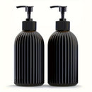 2 botellas de plástico vacías con bomba dispensadora, 500 ml, para jabón de manos y platos, champú y acondicionador, uso múltiple para jabón líquido, gel de baño y ducha, color negro - Regalos para Ramadán, Eid al-Adha, Día del Padre, Navidad y Halloween