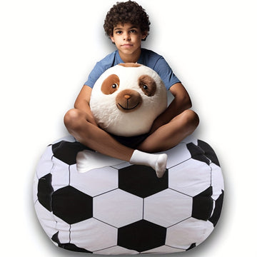 1 Funda Grande para Silla de Fútbol Bean Bag, Incluye Juguete de Perezoso de Peluche - Fibra de Poliéster, Plegable, Lavable a Mano, Adecuada para Decoración Multifuncional de Habitaciones de Adolescentes - No Necesita Electricidad ni Baterías