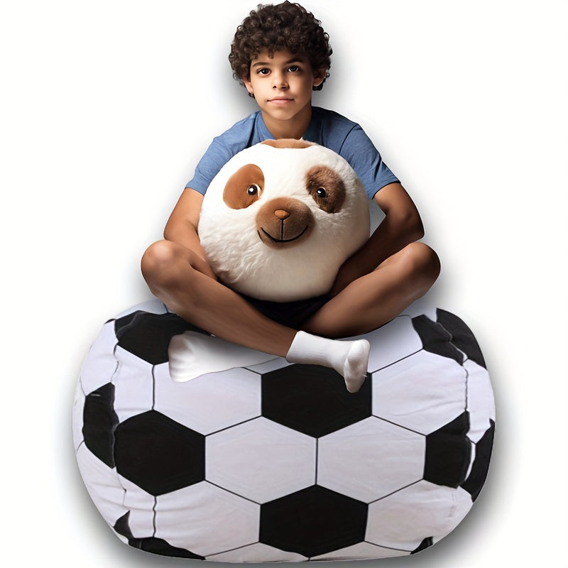 1 Funda Grande para Silla de Fútbol Bean Bag, Incluye Juguete de Perezoso de Peluche - Fibra de Poliéster, Plegable, Lavable a Mano, Adecuada para Decoración Multifuncional de Habitaciones de Adolescentes - No Necesita Electricidad ni Baterías