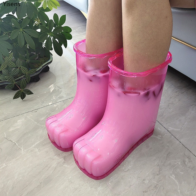 Baño de pies portátil, zapatillas de plástico para hombres y mujeres, adecuadas para uso en casa en el baño, lavabo de pies ahorrador de agua.
