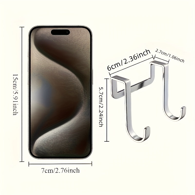 1 gancho de acero inoxidable en forma de S, gancho resistente para puerta sin taladro con acabado pulido, organizador multiusos para cocina, sala o habitación, ideal para colgar llaves, toallas, bolsas y más, ganchos utilitarios