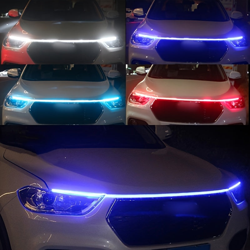 Luces de Decoración LED para Coche, Luz de Escaneo Inicial, Tira para Capó del Motor, Adecuadas para Todos los Modelos, Tiras LED para Modificación de Autos y Camiones