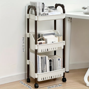 Carrito de Almacenamiento de Plástico Versátil - Impermeable, Organizador Multinivel para Libros, Snacks y Más - Perfecto para el Hogar, la Oficina o el Dormitorio