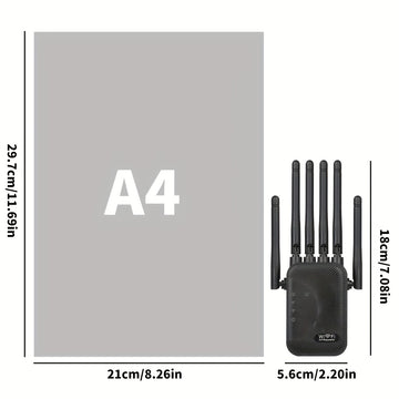 Amplificador de señal -1200Mbps-2.4G/5GH2.WIFI Mezclador de señal WIFI, Amplificador de señal WIFI, Señal fuerte, Segmento de alta velocidad, Soporta MIF1-6, 6 antenas potentes, Adecuado para hogares, centros comerciales, cafeterías