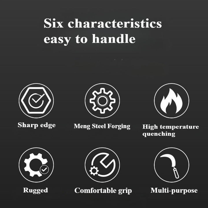 Cuchilla de hierro de manganeso duradera - Herramienta agrícola afilada para cortar césped y arroz de manera eficiente, esenciales para el jardinería al aire libre