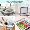 Estante Plegable Versátil para Platos con Tabla de Escurre - Material PP Duradero, Perfecto para RVs, Camping y Barcos - Organizador de Cocina Portátil para Platos y Verduras