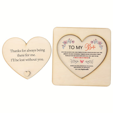 Juego de 2 Piezas de Decoración de Escritorio de Madera - Regalo Perfecto para Mejores Amigos, Cumpleaños y Aniversario de Amistad - Adorno Versátil para el Hogar y la Oficina