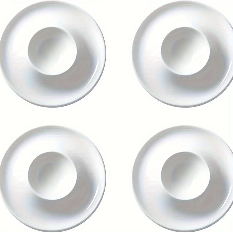 Soporte de plástico para huevos - Plato blanco para huevos para el desayuno - Apto para estar en contacto con alimentos