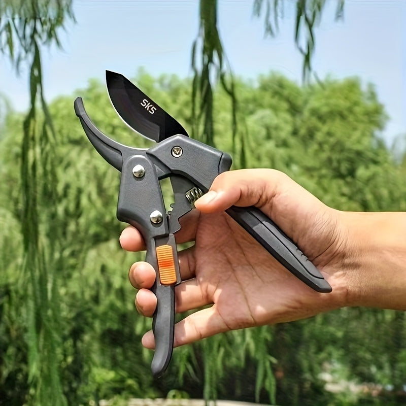1pc Tijeras de Podar Profesionales de Acero al Carbono con Cuchillas SK-5 Afiladas - Mangos Ergonómicos Antideslizantes, Cortaúñas Manuales para Arbustos, Setos y Ramas Pequeñas - Diseño Moderno Duradero para Jardinería y Paisajismo, Tijera de Precisión,