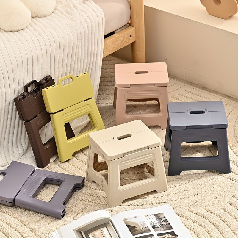 Banco de almacenamiento plegable para escaleras, banco para cambiar zapatos - Portátil, ajustable, banco duradero cuadrado, adecuado para el hogar, la cocina, el baño - Antideslizante, fácil de almacenar, estilo moderno, material plástico