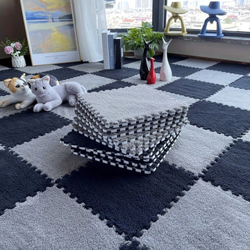 20 unidades de Alfombra de Espuma de Poliéster y EVA Lavable a Mano y Tatami Amovible para Dormitorio y Hogar, Baldosas de Alfombra Personalizables - 29,97 x 29,97 cm Cada Una
