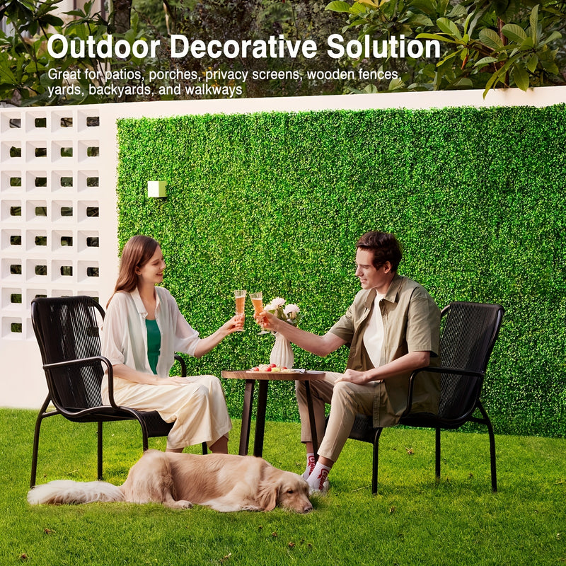 Conjunto de 12 Paneles Artificiales Estilo Milán de Haya, 59.99x40.01cm - Ideales para Decoraciones de Paredes Interiores/Exteriores, Cercas de Jardín, Fiestas, Bodas y Fondos Festivos