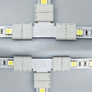 Conectores para tiras de luces LED metálicos, 6/10 piezas, extensión sin espacios de 4 pines RGB SMD 5050, sin soldadura ni electricidad, accesorios para iluminación en riel sin baterías