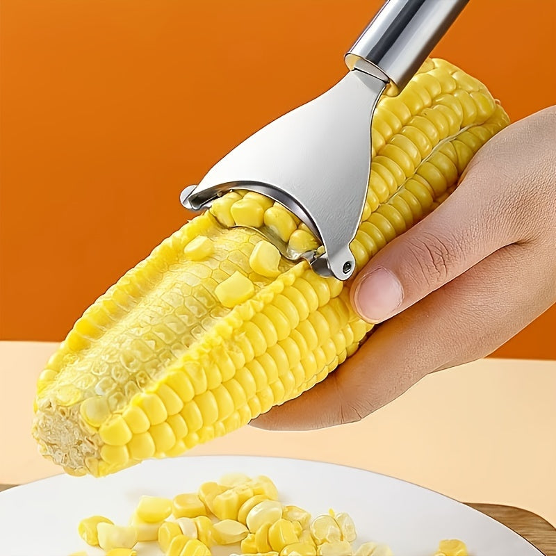Descorazonador de maíz de acero inoxidable, herramienta pequeña para cocina, cuchillo pelador, separador de granos de maíz, 1 pieza