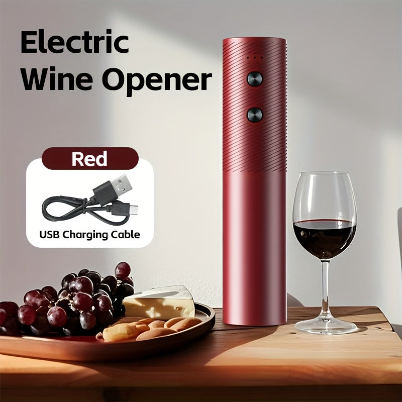 Abrebotellas Eléctrico para Vino, Abridor de Corchos Automático y Eléctrico, Recargable, Quitacorcho con Botón de Un Solo Clic para Cocina Casa Fiesta Boda para Vino Blanco Champán