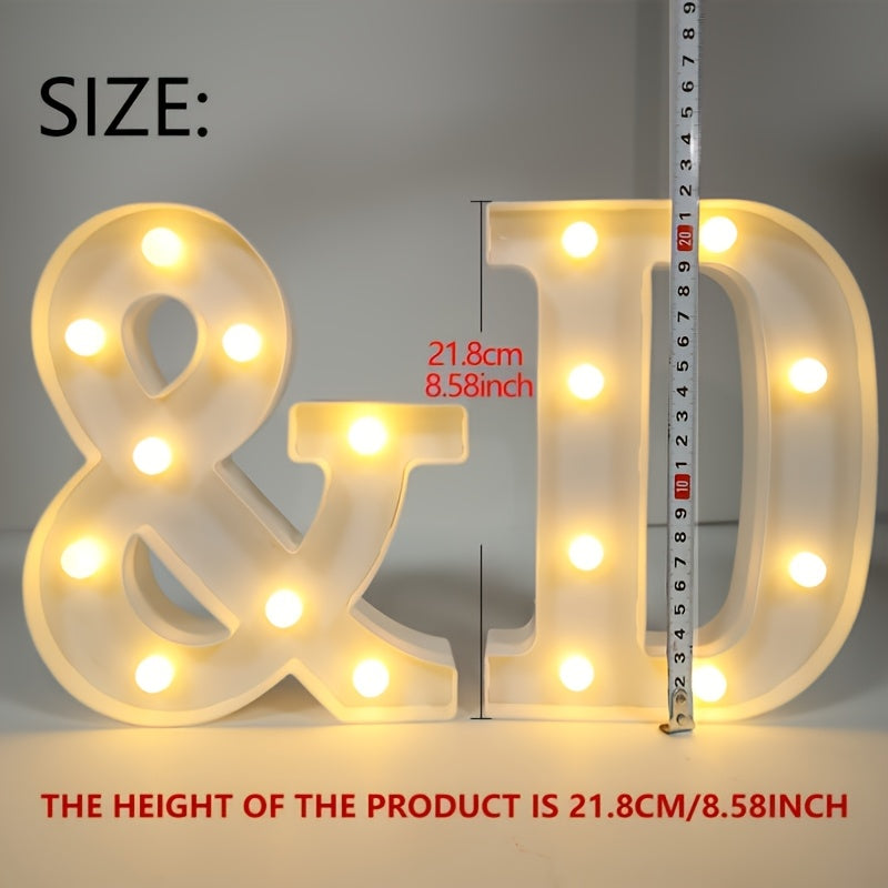 1 letra LED, altura 21.8 cm/8.58 pulgadas, letras LED con batería para lámparas nocturnas, bodas, cumpleaños, graduaciones, fiestas, decoración navideña y decoración del hogar