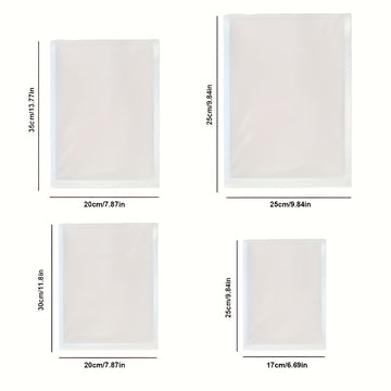 50 Bolsas Adhesivas Transparentes para Vacío, Bolsas de Embalaje para Selladores de Vacío, Bolsas de Almacenamiento para Selladores de Vacío, Herramientas de Cocina para Conservación de Alimentos Frescos, Accesorios para Suministros de Cocina, Tamaños Gr