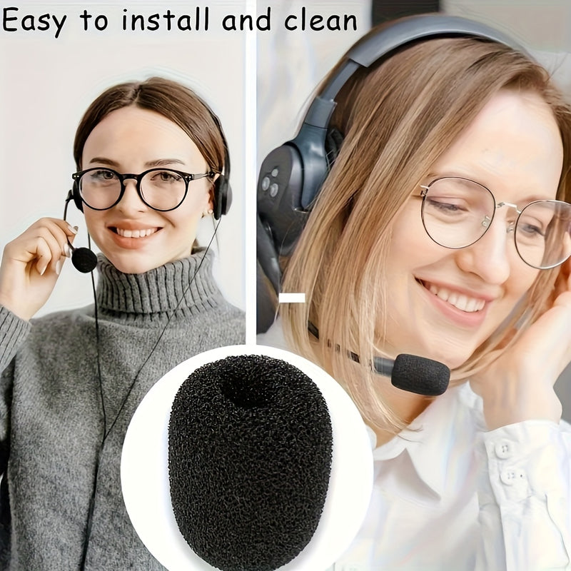 24 piezas de tapas de esponja para amplificador de micrófono - Tapas protectoras de reducción de ruido lavables para auriculares, micrófonos de conferencia y auriculares de sobre la oreja, amplificadores de micrófono para micrófono, protección superior,