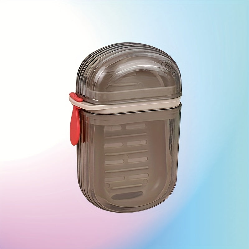 1 mini caja de jabón portátil, doble sellado, sin fragancia, material plástico, diseño con drenaje, ideal para viajes y uso en el hogar
