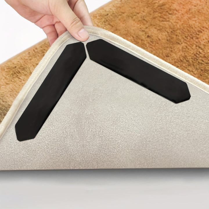 8/16 piezas de pinzas para alfombras, pegatinas antideslizantes y antiperforantes para alfombras, tiras con pegatinas para alfombras de esquinas afiladas, cinta para alfombras adecuada para madera dura y baldosas, almohadillas antideslizantes para alfomb