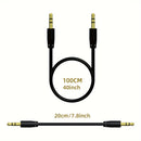 3.5mm Macho A Macho Cable De Audio Para Coche Computadora Móvil Altavoz De Audio Para Coche Auriculares Montados En La Cabeza Conector De Doble Cabeza En Conexión De Grabación Salida En Cable 20cm100cm