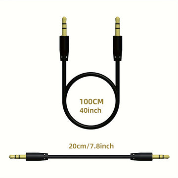 3.5mm Macho A Macho Cable De Audio Para Coche Computadora Móvil Altavoz De Audio Para Coche Auriculares Montados En La Cabeza Conector De Doble Cabeza En Conexión De Grabación Salida En Cable 20cm100cm