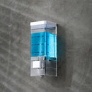 Dispensador de Jabón Montado en la Pared - Diseño Anticorrosivo, Ahorro de Espacio con Cabeza de Bomba Fácil. Ideal para Manos, Champú y Gel de Ducha - Accesorio Moderno Perfecto para Baños