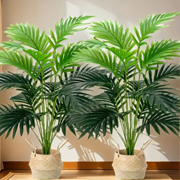 2 Paquetes de Plantas de Simulación de Alta Gama con 18 Hojas Grandes, Adecuadas para Decoración de Alta Gama en Interiores y Exteriores, Perfectas para Acción de Gracias, Bodas, Hoteles, Jardines, Patios, Fotografía y Hermosa Decoración de Plantas Verdes