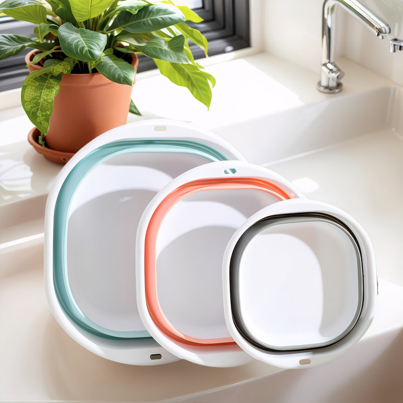 Fregadero plegable de 12 opciones - Lavabo portátil, material plástico duradero, adecuado para viajes, hogar, uso como lavado facial, baño de pies, fregadero de ducha para baño y autocaravana, regalo de almacenamiento para el hogar.