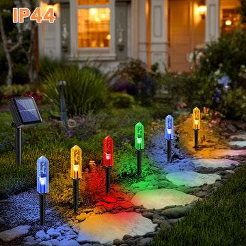 12 piezas de luces decorativas solares para jardín, luces LED azules/rojas/verdes/amarillas, ideales para exteriores, calles, jardines y paisajes, semi enterradas, decoración exterior, regalo perfecto para amigos y familia