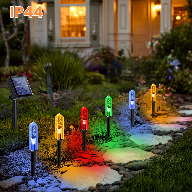 12 piezas de luces decorativas solares para jardín, luces LED azules/rojas/verdes/amarillas, ideales para exteriores, calles, jardines y paisajes, semi enterradas, decoración exterior, regalo perfecto para amigos y familia