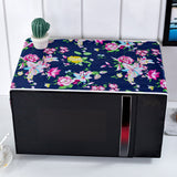 Fundas para Microondas con Estampado Floral y Bolsillos Dobles - Organizador de Cocina de 100.0 cm, Flores Azul Oscuro y Rojo/Rosas, Tela Duradera para Protección del Microondas y Almacenamiento de Utensilios, Bolsillos Laterales Prácticos