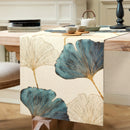 1 Pieza, Mantel Para Mesa Duradero, Con Diseño De Hojas De Ginkgo Doradas Azules Y Verdes, Mantel Rectangular, Decoración Rústica De Mesa De Granja, Para Decoración De Mesas De Tocador, Aparatos Domésticos