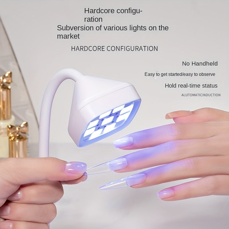 Lámpara LED portátil y recargable, con botón de activación, curación de 30 segundos para aplicaciones de uñas de gel más rápidas.