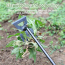 Herramienta manual para eliminar malezas de 5 dientes con mango ergonómico - Herramienta de jardinería de acero al carbono duradera para extraer malezas de manera eficiente, no necesita electricidad, negro, herramienta para extraer malezas, jardinería ma