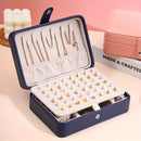 Exquisita Caja de Joyería de Cuero Sintético de Doble Capa - Amplio Almacenamiento Portátil para Aretes, Anillos, Collares, Pulseras y Accesorios - Regalo Ideal para Mujeres, Viajes y Organización del Hogar