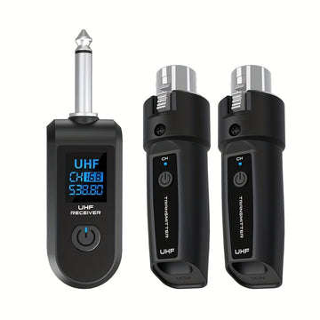 Adaptador de Micrófono Dinámico XGeS a XLR para Aventuras al Aire Libre - Sistema de Transmisor y Receptor Inalámbrico con Carga USB-C, Pantalla Digital de 2.4GHz, Ideal para Guitarra, Mezcladores de Audio y Sistemas de PA, Micrófono Inalámbrico Recargab