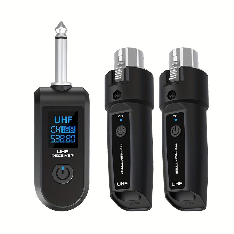 Adaptador de Micrófono Dinámico XGeS a XLR para Aventuras al Aire Libre - Sistema de Transmisor y Receptor Inalámbrico con Carga USB-C, Pantalla Digital de 2.4GHz, Ideal para Guitarra, Mezcladores de Audio y Sistemas de PA, Micrófono Inalámbrico Recargab