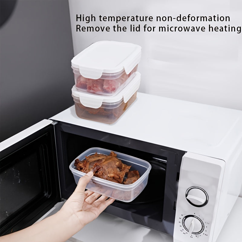 6 Piezas de Recipientes para Refrigerador 850ml/1400ml, ¡Ideales para Cocina y Conservación de Alimentos al Aire Libre! Diseño Apilable y Antiderrames, Seguros para Microondas