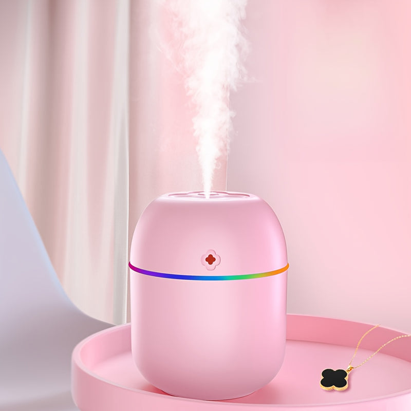 Humidificador de vapor facial USB, difusor de aromaterapia compatible con aceites esenciales, con tecnología Soundwave y luz nocturna inteligente que se apaga automáticamente, adecuado para habitaciones secas y grasosas - Beige claro, dormitorio, sala de
