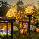 1 lámpara solar LED de búho, luz de jardín de resina, decoración para patio o jardín