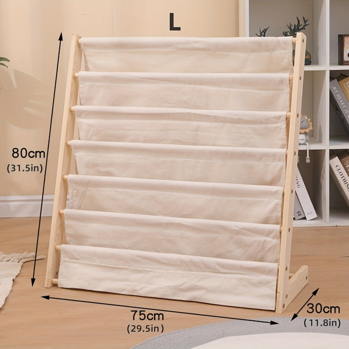 Estantería de madera moderna de 1 pieza, estante de almacenamiento de libros y revistas de varios niveles, diseño sencillo de estante de pie, organización del hogar para estudio, dormitorio, oficina, escritorio