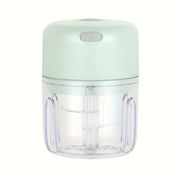 1pc Picadora Eléctrica Mini - Recargable USB 8.45oz con Cuchilla de Acero Inoxidable de 3 Hojas, Motor de 1200 RPM para Picar Cebolla, Chile, Apio y Jengibre - Utensilio de Cocina y Camping, Regalo Ideal de Cumpleaños, Cortador y Diccionario de Alimentos