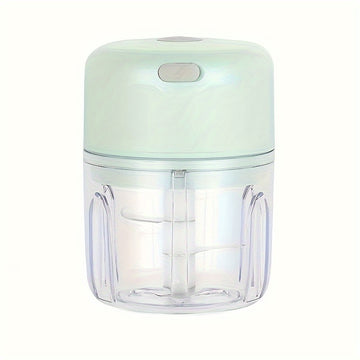 1pc Picadora Eléctrica Mini - Recargable USB 8.45oz con Cuchilla de Acero Inoxidable de 3 Hojas, Motor de 1200 RPM para Picar Cebolla, Chile, Apio y Jengibre - Utensilio de Cocina y Camping, Regalo Ideal de Cumpleaños, Cortador y Diccionario de Alimentos