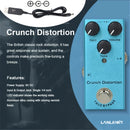 Pedal de Efectos para Guitarra Eléctrica Crunch Distortion Tipo Mini Simple DC 9V True Bypass Equipado con Cable de Refuerzo USB5V a 9V